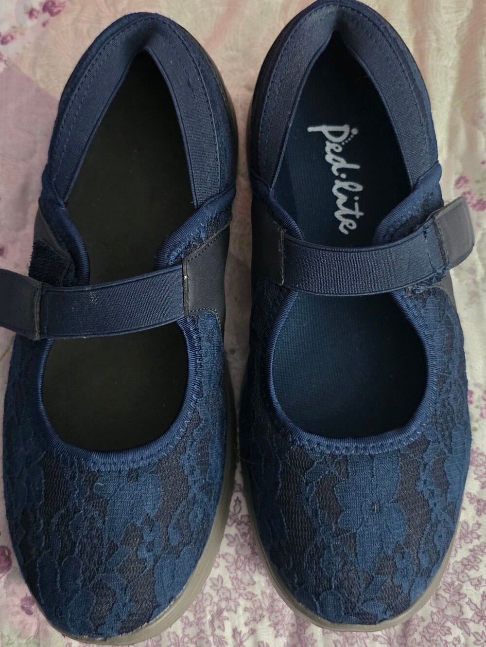 SUMMER Mary Jane Flats (Orthopedic/ Diabetic) Shoes - Blue Size 8W - Like New!